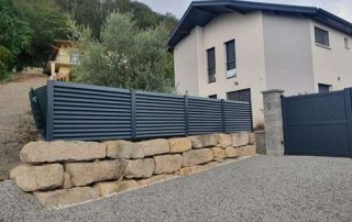 Cloture aluminium lames inclinees - MBSteel